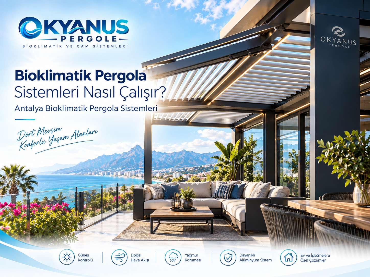 Antalya Bioklimatik Pergola Sistemleri Nasıl Çalışır?